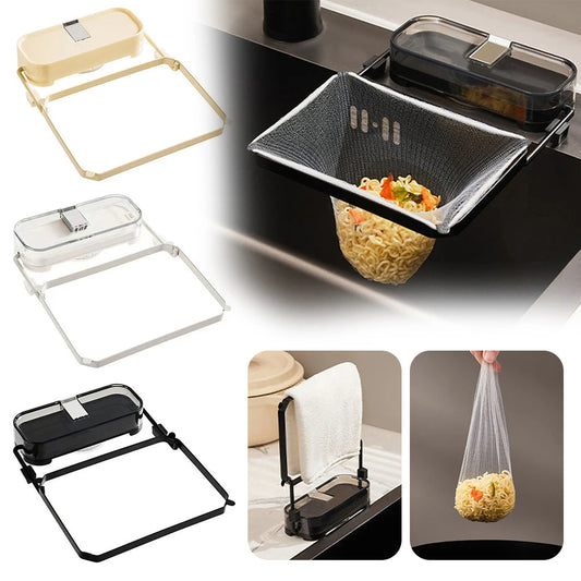 Triangle Kitchen Sink Filter Net with Suction Cup Base Corner Drainage Strainer with Fine Mesh Bags for Food Waste Collection
