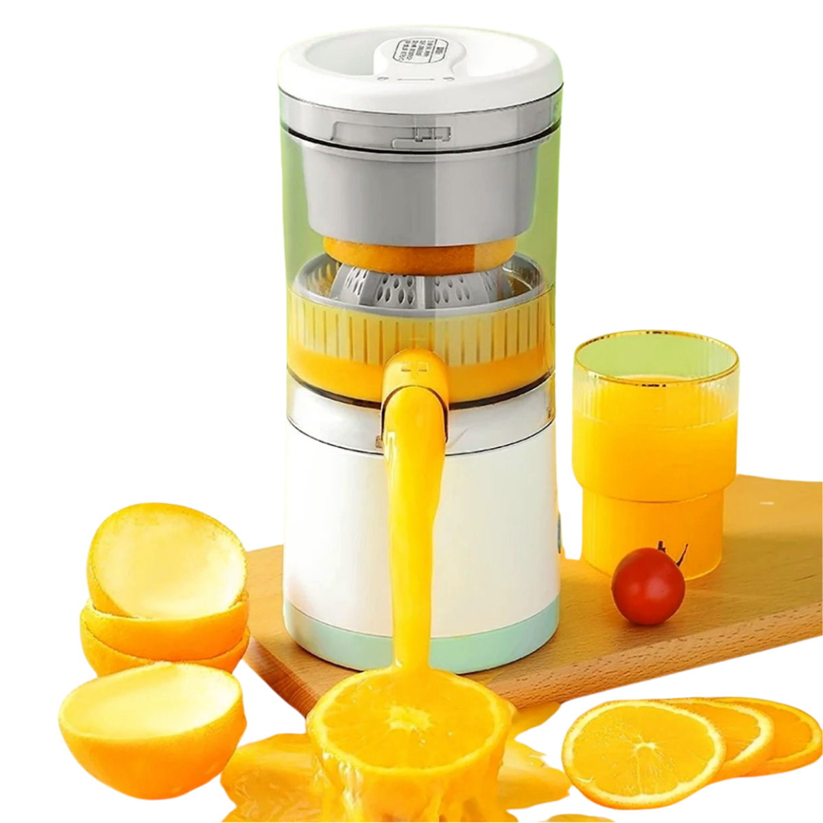 Pembuat jus listrik portabel terbuat dari bahan berkualitas tinggi, tahan lama, ringkas, dan ringan, cocok untuk membuat jus segar di rumah, kantor, atau saat bepergian.