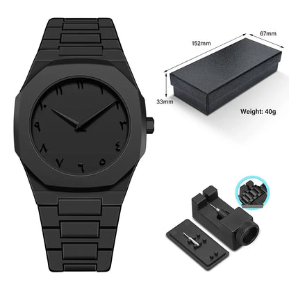 Unisex Quartz Minimalistic Watch with Arabic Numerals Waterproof Design and Leather Strap
