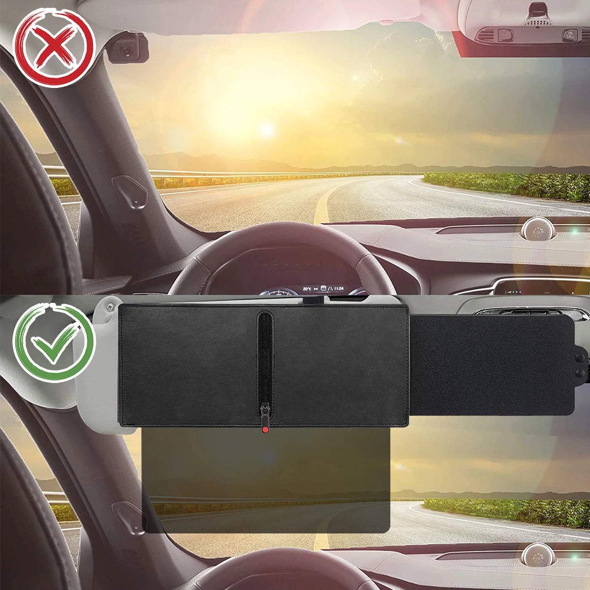 Universal Clip On Anti Glare Polarized Sun Visor Extender for Cars UV Protection Sun Blocker
