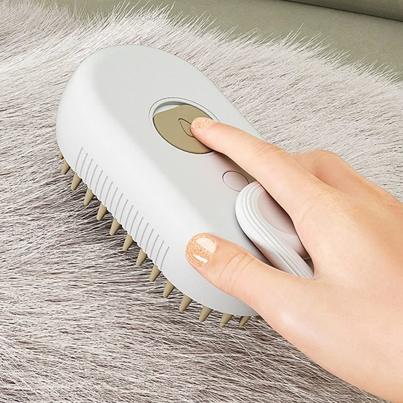 3 in 1 Cat Steam Brush päivitetty versio yhdistää höyrytys-, harjaus- ja ryppyjä poistavat toiminnot, valmistettu korkealaatuisista materiaaleista, turvallinen ja tehokas lemmikkieläinten hoitoon.
