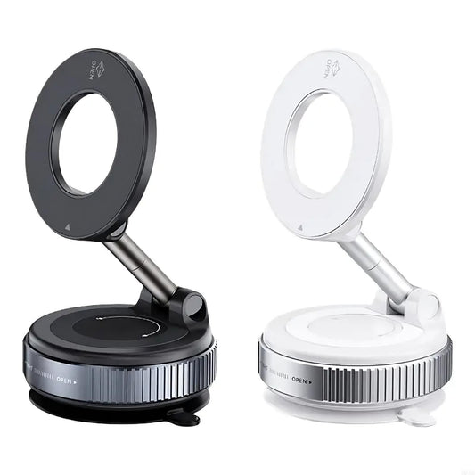 Vacuum Magnetic Phone Holder MagSafe Compatible Adjustable Suction Mount with 360 Rotation for Car Gym and Home Use
