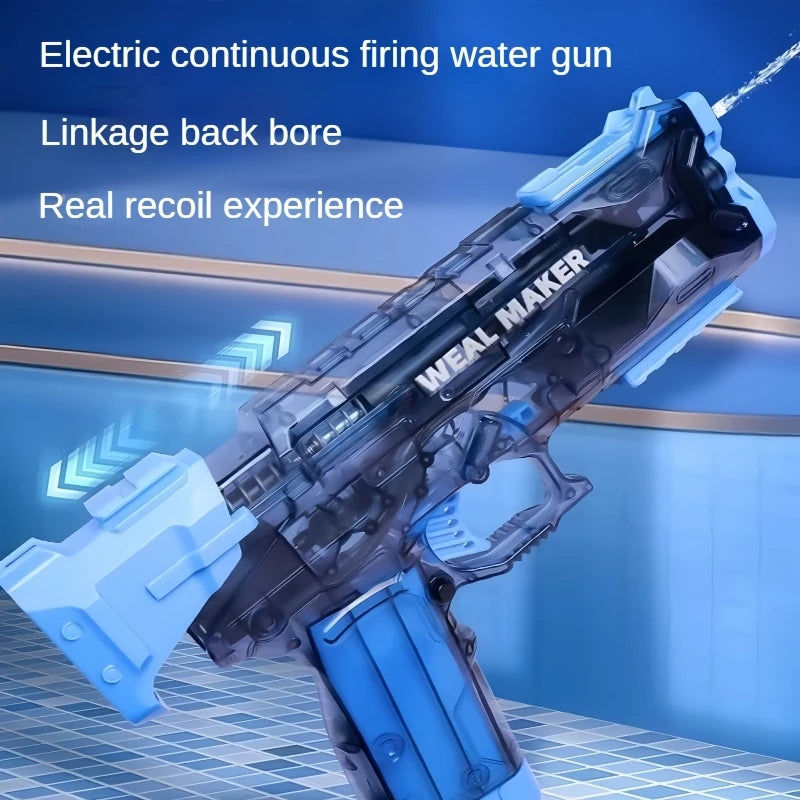 Automatic Firing Electric Water Gun High Pressure Transparent Body Interchangeable Magazines
