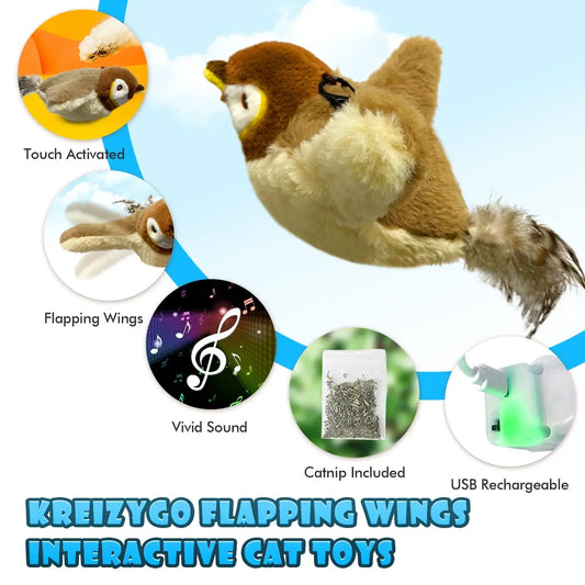 automatic interactive bird cat toy

