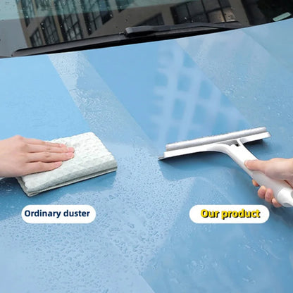 Car Window Cleaner Tool 3 in 1 With Spray Bottle Microfiber Scrub Wiper Blade Streak Free Cleaning
