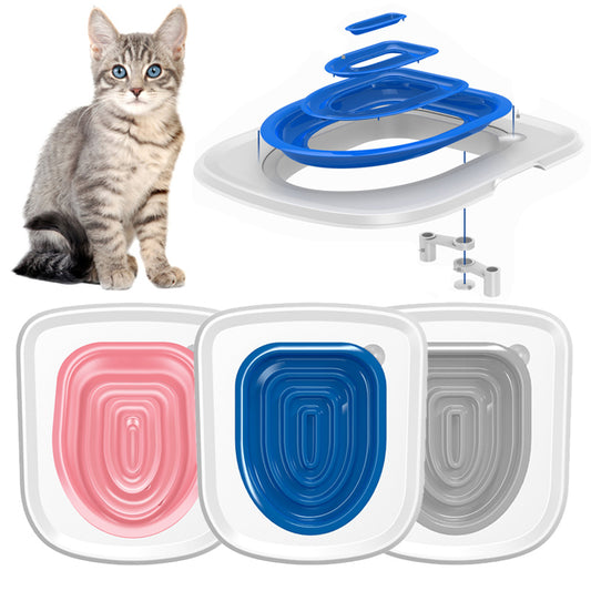 Cat Toilet Trainer Kit Eco Friendly Plastic Cat Toilet Training System For Bathroom
