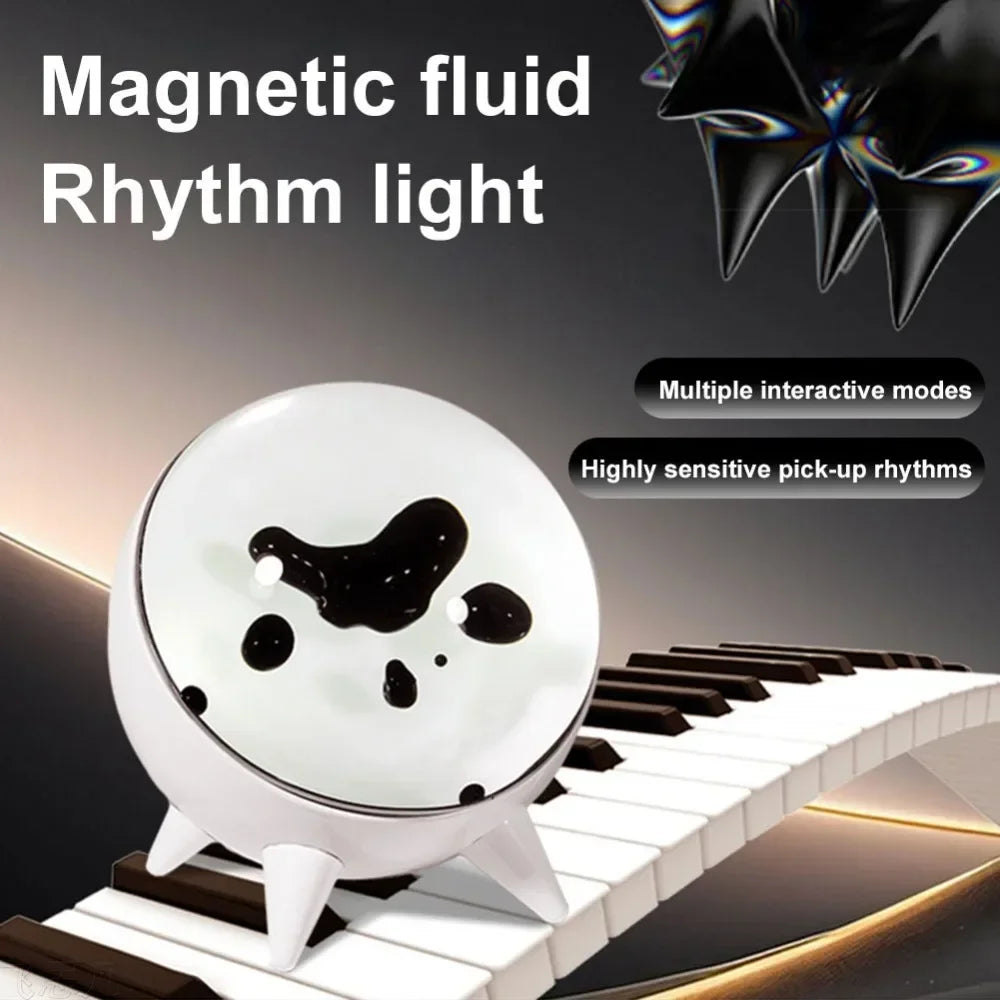 color changing ferrofluid music rhythm speaker lamp
