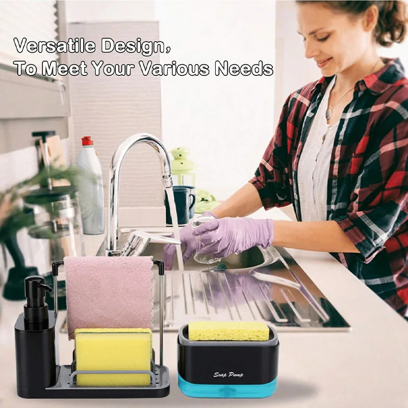 Set Sabun Cuci Tangan dan Piring 5-in-1 Ringkas untuk Meja Dapur
