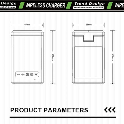 Compact 6 In 1 Magnetic Wireless Charger With Portable Speaker
