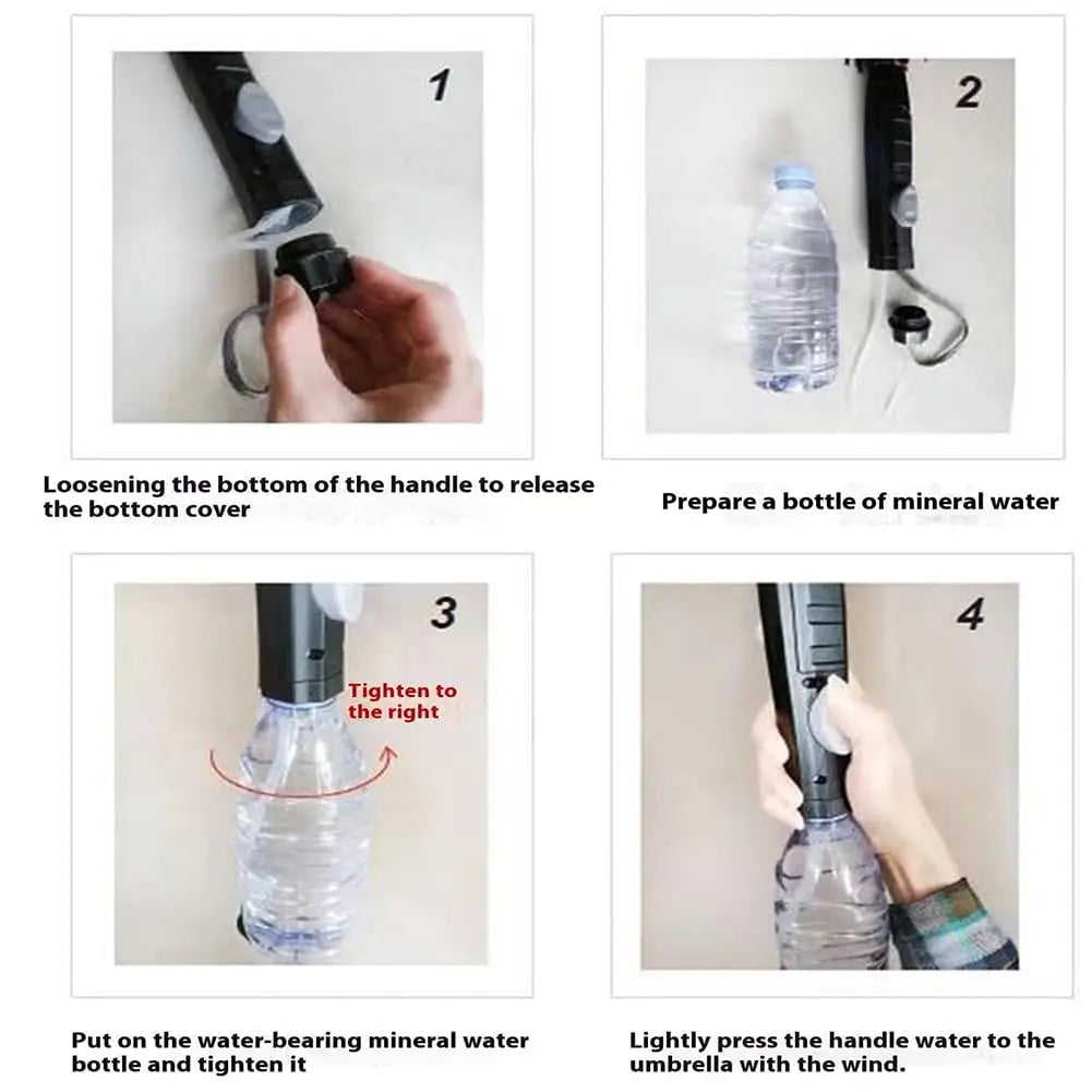 Ombrello compatto con ventola Breeze e nebulizzatore rinfrescante
