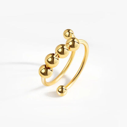Copper Crystal Adjustable Spinner Ring For Anxiety Stress Relief
