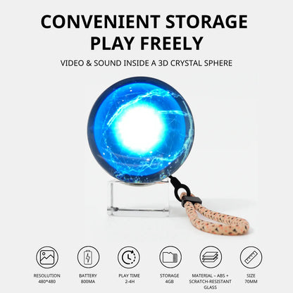 Customizable Video Crystal Ball 3D Digital Display Sphere With Sound Playback
