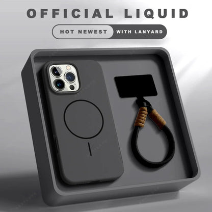 Detachable Neck Strap iPhone Magnetic Phone Case MagSafe Compatible With Lanyard
