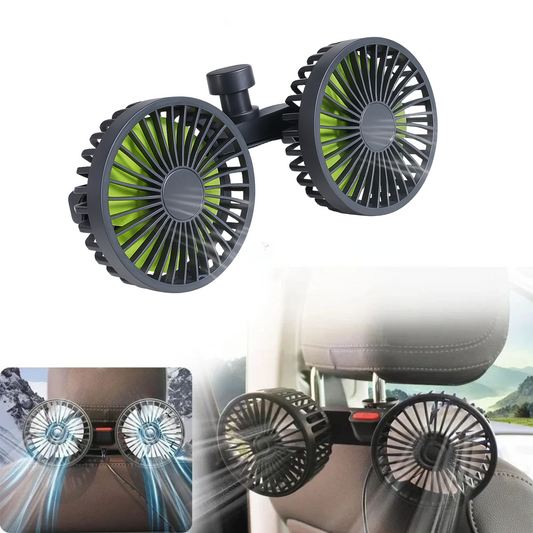 Dual Head Fan For Car Seats Portable 12V Vehicle Cooling Fan
