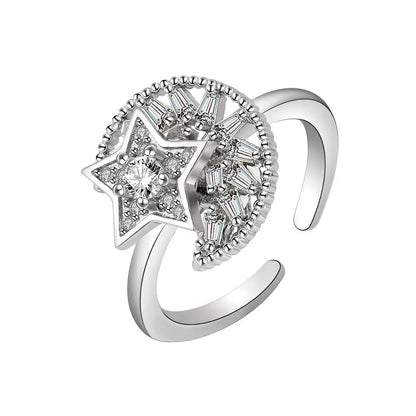 Fidget Anxiety Spinner Ring Copper Crystal Stress Relief
