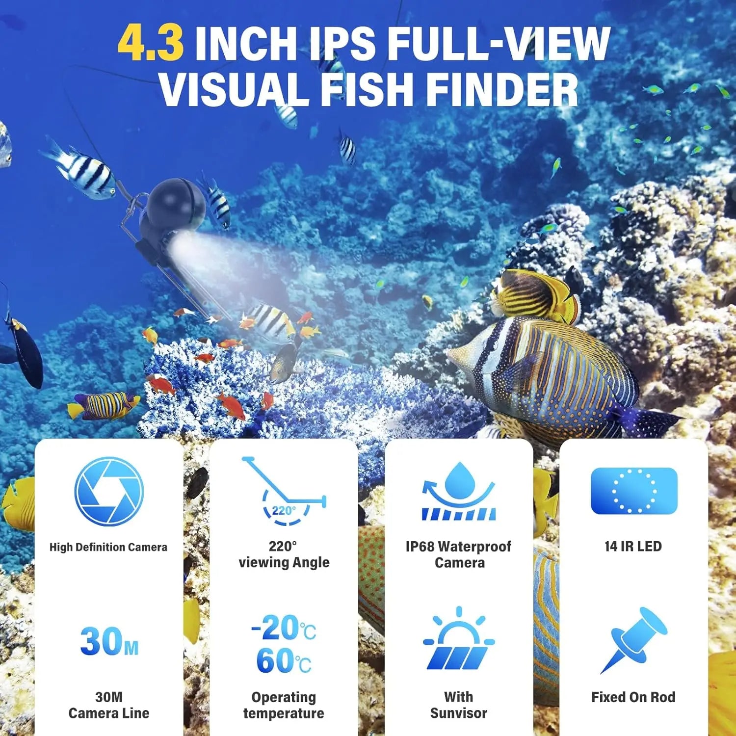 Fish Finder portatile con telecamera per la pesca e la pesca sul ghiaccio
