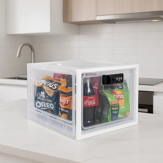 Fridge Lock Box Clear Lockable Refrigerator Storage Container With Combination Lock For Food Medicine Personal Items
