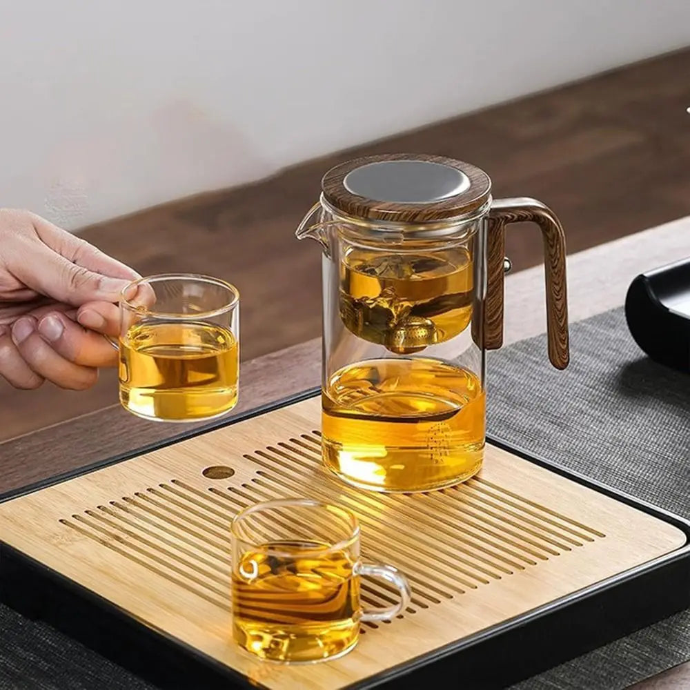 handcrafted wooden tea pot
