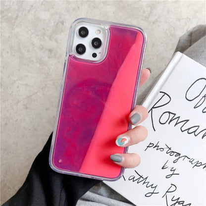 iPhone Luminous Quicksand Phone Case Glow in the Dark Liquid Glitter Shockproof

