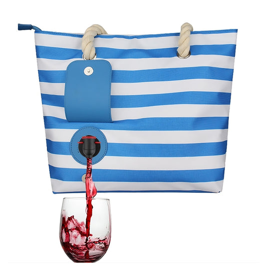 Insulated Tote Bag With Drink Dispenser For Picnic And Outdoors

