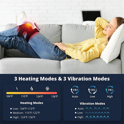 Knee Therapy Device Electric Heat Red Light Portable Massager For Arthritis
