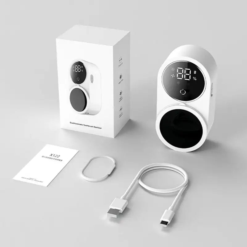 Sikat Gigi Layar LED Pembersih UV Sanitizer UV C Sistem Pengeringan Udara Portabel
