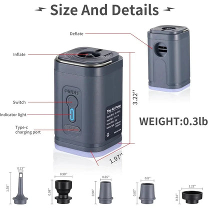 Hafif mini elektrikli hava pompası
