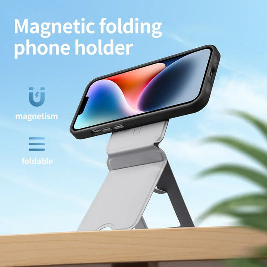 MagSafe Compatible Phone Magnetic Stand Holder For iPhone 12 15 Series Adjustable Foldable Design

