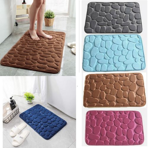 Memory Foam Bath Mat Ultra Absorbent Soft Coral Velvet Non Slip Back
