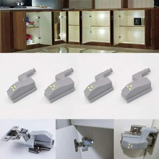 Motion Activated LED Cabinet Hinge Lights Battery Powered Wardrobe 10 Pack For Closets Kitchens
