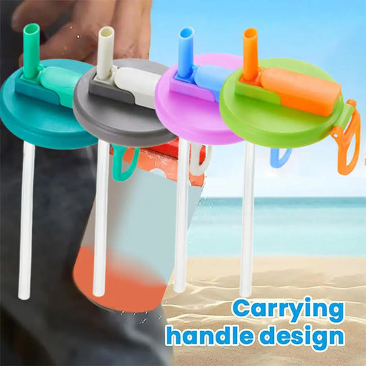 portable soda can lid cover with straw
