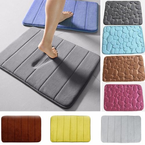 Premium Ultra Absorbent Memory Foam Bath Mat Soft Coral Velvet Non Slip
