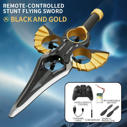 RC Glider Flying Sword Drone With Gesture Control LED Lights 360 Flip Stunts 3 Speed Modes
