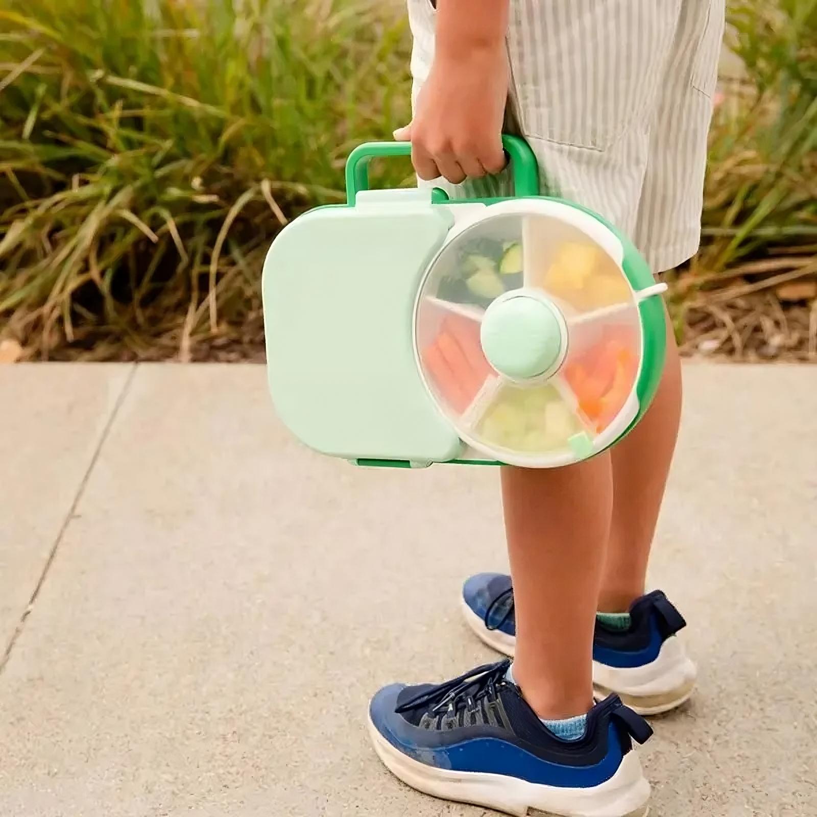 Rotating Kids Lunchbox With Snack Spinner 5 Compartments BPA Free For Daycare
