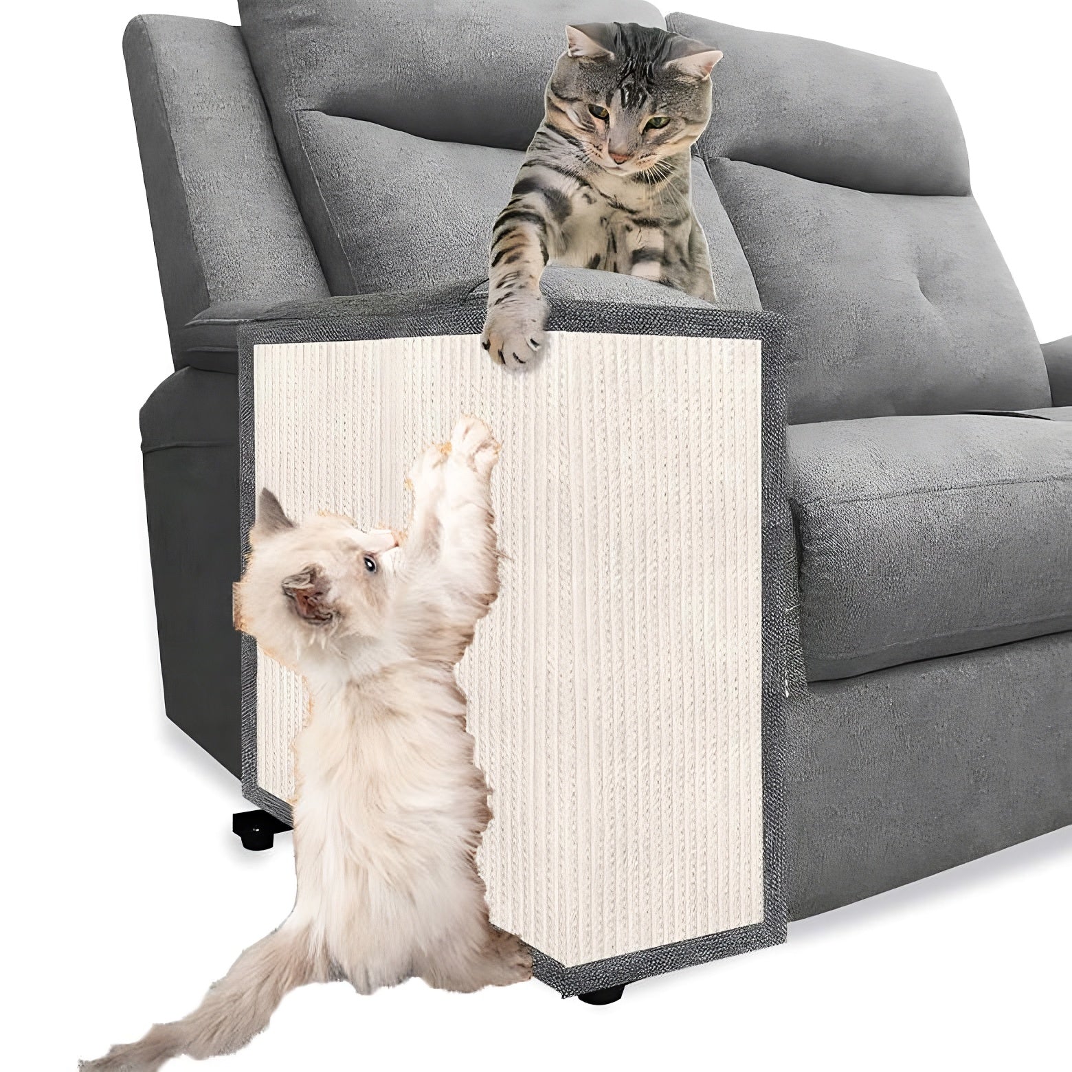 Sofa Armrest Guard Natural Sisal Cat Scratch Protector Left Side
