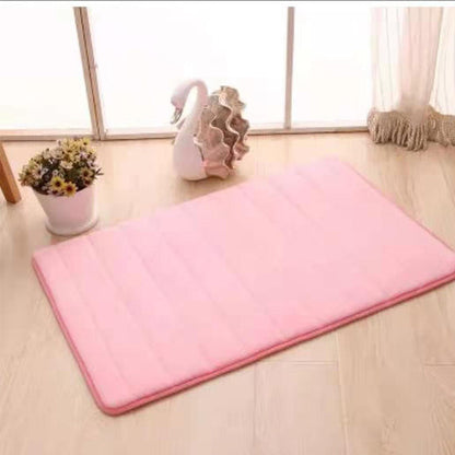 Soft Coral Velvet Ultra Absorbent Memory Foam Bath Mat Non Slip Back
