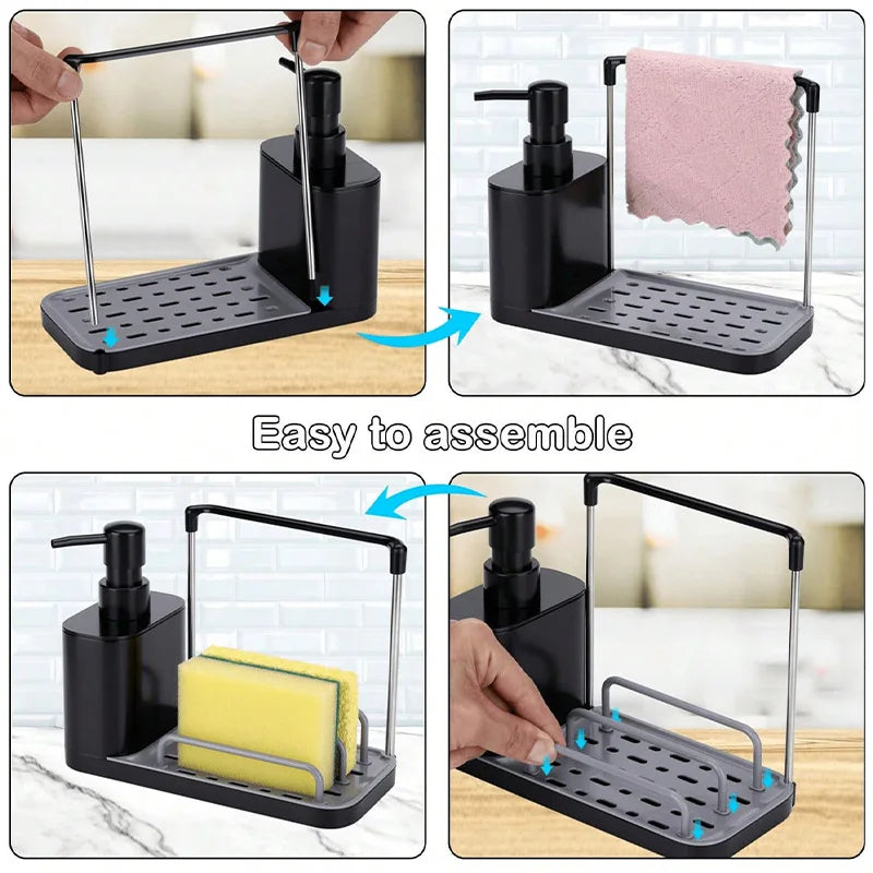 Dispenser Sabun 5-in-1 Hemat Ruang untuk Dapur dan Kamar Mandi
