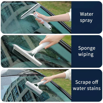 Streak Free Auto Glass Cleaner 3 in 1 Car Window Tool Spray Bottle Microfiber Scrub Wiper Blade
