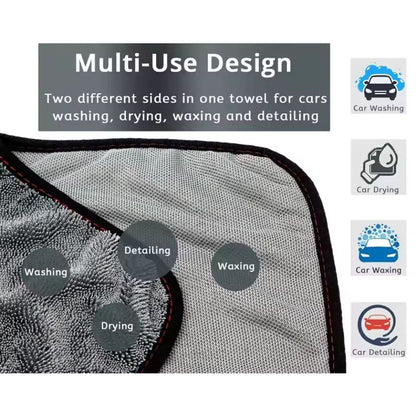 Streak Free Scratch Free 1200GSM Ultra Absorbent Microfiber Twist Car Drying Towel
