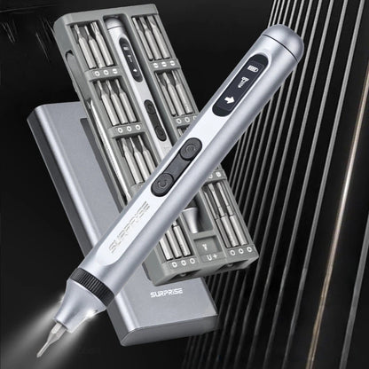 alt: Electric Professional Precision Screwdriver Set High Torque Magnetic Motor 48 S2 Steel Bits and LED Light
