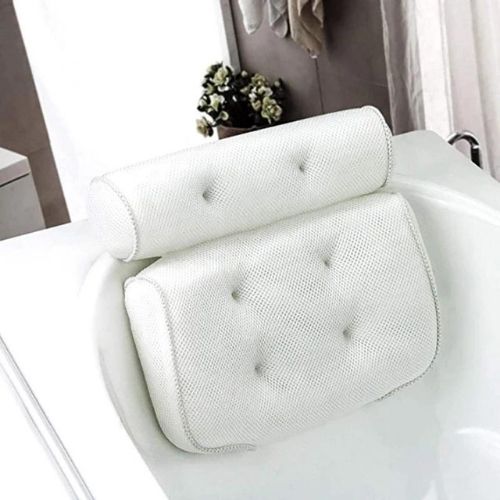alt: Luxury Bathtub Pillow 2 Panel Waterproof Headrest with Neck and Back Support
