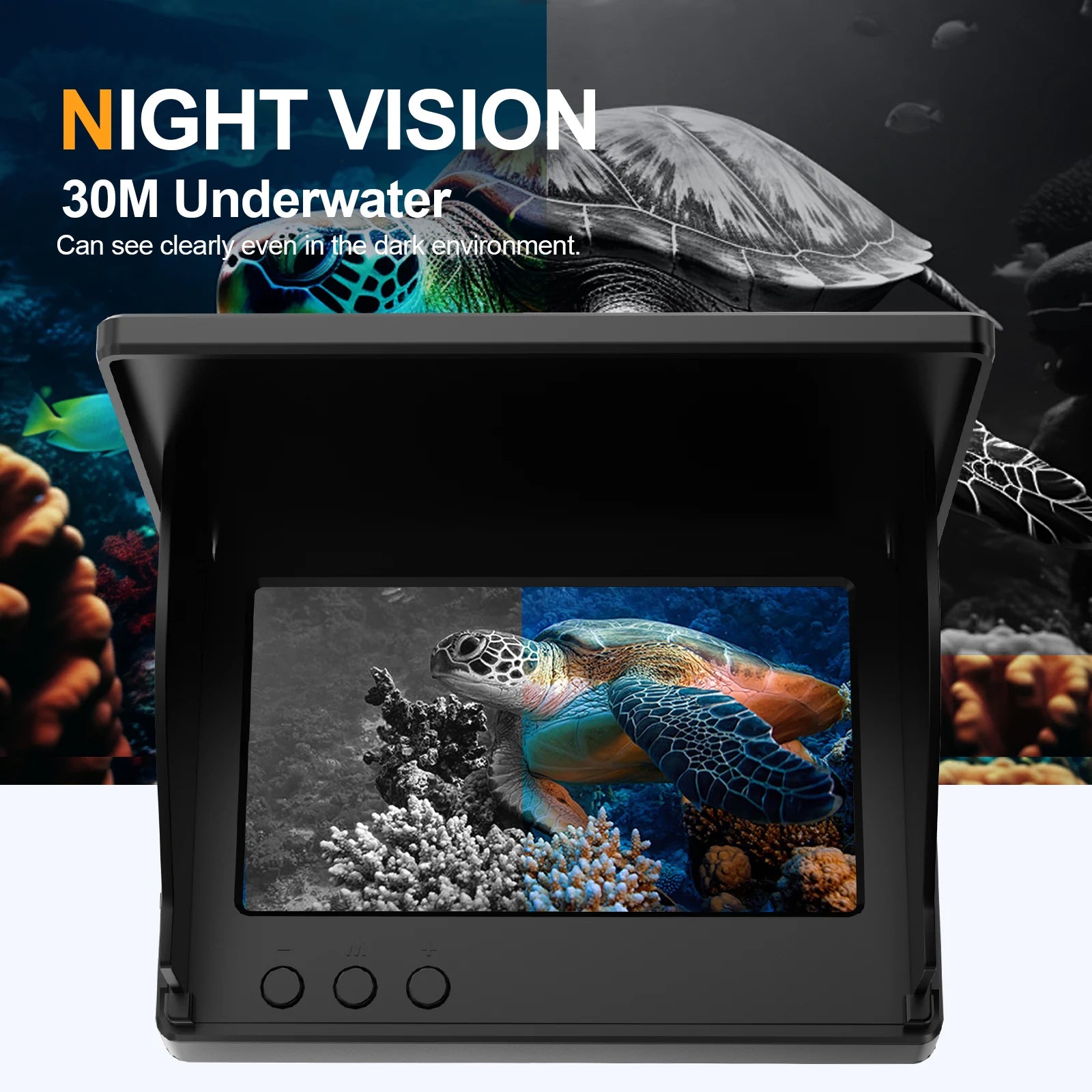 Telecamera subacquea portatile per la pesca con visione notturna e schermo LCD
