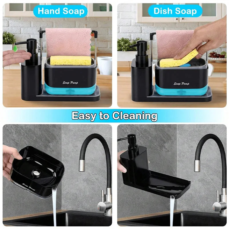 Set Dispenser Sabun Cuci Tangan dan Piring 5-in-1 Serbaguna
