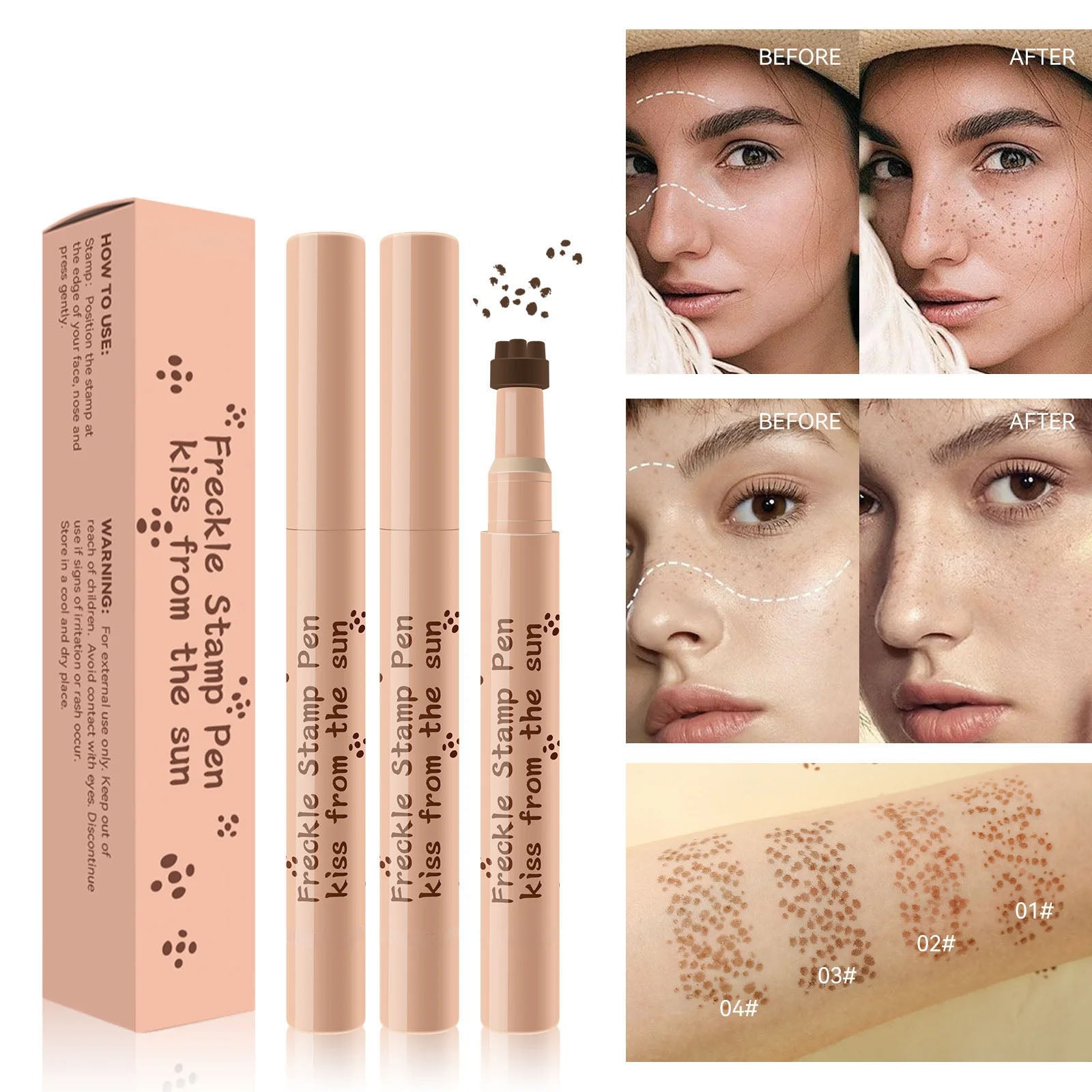 Caneta de Sardas à Prova de Água para um Look Natural Beijado pelo Sol