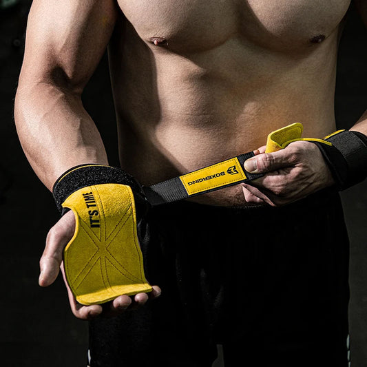 Weightlifting Grip Pads Premium Leather Hand Protection For Gym Workouts Deadlifts CrossFit Training
