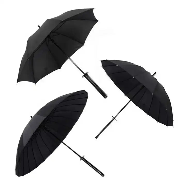 Windproof Rain Umbrella With Samurai Katana Handle Premium Japanese Style

